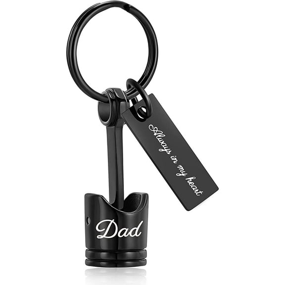 Auto Part Cremation Urn Keychain for Ashes Motor Piston Urn Keychain for Ashes Keepsake Memorial Ashes Urn Keychain for Men's Keepsake