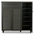 thumbnail image 3 of Bowery Hill Contemporary 3 Door Shoe Cabinet in Dark Brown, 3 of 6