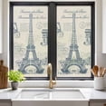 thumbnail image 2 of Window Privacy Film France Towers Stained Glass Window Film Decorative Sun Block Window Cover Retro Hand-Painted Seal Architectural Art Window Clings Static Adhesive Sticker for Bathroom 19.6"x39.3", 2 of 7