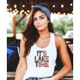 thumbnail image 2 of It's Lake Time Tank Top for Women & Teens American Flag Summer Sleeveless Tee White Tank Top Medium, 2 of 5