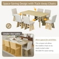 thumbnail image 3 of MAYEERTY Modern 7-Piece Dining Table Set with 6 Upholstered Chairs, Natural, 3 of 9