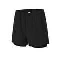 thumbnail image 5 of Men's 2 in 1 Running Shorts Gym Workout Quick Dry Mens Shorts with Phone Pocket Drawstring Sport Pants with Compression Liner Black S, 5 of 8