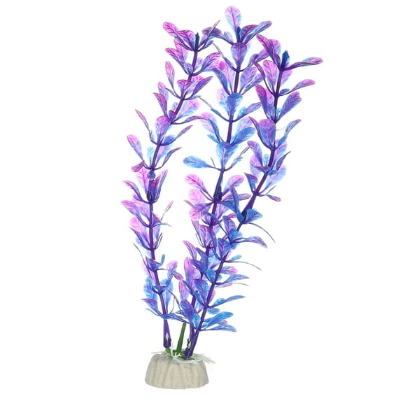 Unique Bargains 1 Pcs Fish Tank Aquarium Decorations Artificial Plants Artificial Water Plants Purple 18.5cm