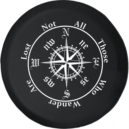 Not All Who Wander Are Lost Compass Adventure Offroad Spare Tire Cover ...