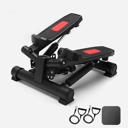 Mini Stepper for Exercise at Home, Portable Stair Steppers Exercise Equipment, Hydraulic Twist Stepper with Resistance Bands, LCD Monitor 330lbs Weight Capacity