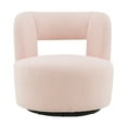 thumbnail image 5 of New Swivel Barrel Chair with Soft Teddy Fabric, Comfy Round Accent Chair for Living Room.Upholstered Performance Fabric for Living Room Bedroom Reading Waitingroom,1 PC,Teddy Light Pink, 5 of 8
