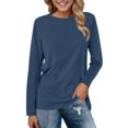 thumbnail image 1 of PENGXIANG T-Shirts Confortables pour Femmes, Hauts Quotidiens, Col Rond, Manches Longues, Blouse à Imprimé Floral, Tunique Décontractée, 1 of 4