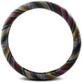 thumbnail image 4 of Car Universal Steering Wheel Covers, with Cloth Anti-Slip and Sweat Absorption, Boho Style Circular Steering Wheel Covers fit 14.5''-15''inch (Boho-A), 4 of 4