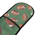 thumbnail image 4 of Yayeee Double Oven Mitt Kitchen Heat Resistant Baking 35" x7" Quilted Glove, Green American Footballs, 4 of 6