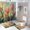 style-4, variant on Boho Vintage Floral 4Pcs Shower Curtain Set Shower Curtain Set with Carpet Bath Mat