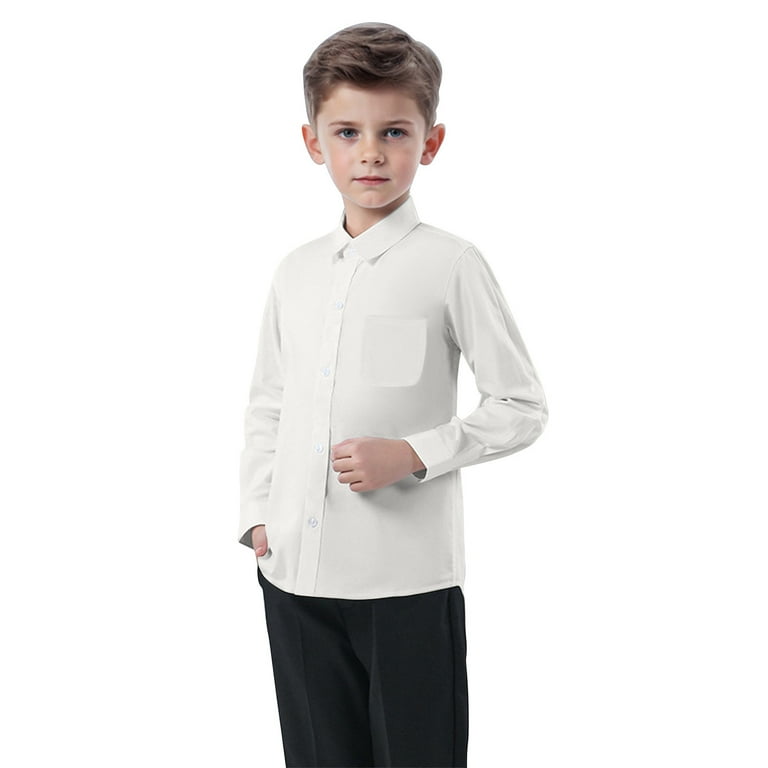 toddler dress shirts boy SHTXOZHI Toddler Baby Boys Long Sleeve Dress Shirts Kids Formal Uniform  Button Down Collared Shirt