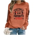 thumbnail image 4 of WEAIXIMIUNG Chandails pour Femmes à Fermeture Éclair, Chandails Décontractés à Manches Longues, Col Rond, Imprimé Graphique de Football, Chandail Léger, Blouse, 4 of 4