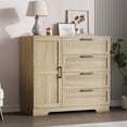 thumbnail image 3 of Qinaqin 43.3-Inch Armoire cm de Anchoardrobe Closet Multifunctional Madera Almacenamiento Gabinete para Dormitorio con 4 Cajones y Alturaanging Rod en Natural Oak Finish, 3 of 7