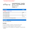 thumbnail image 2 of Intake Manifold Gasket - Compatible with 1975 - 1984 Volkswagen Rabbit 1976 1977 1978 1979 1980 1981 1982 1983, 2 of 2