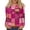 Hot Pink, variant on WTOBBY Women's Floral Print Fashion Long Sleeve T-shirt with Round Neck Top Casual Wear Comfort Fit Soft Material Lightweight Fabric Daily Outfit Essential Stylish Layering Piece,Blue L