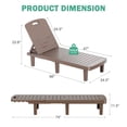 thumbnail image 3 of CDCASA Oversized Outdoor Chaise Lounge Chair with 5-Level Adjustable Backrest & Hidden Cup Holder, PP Resin Waterproof Patio Lounge Chairs for Outside(Taupe, Set of 2), 3 of 9