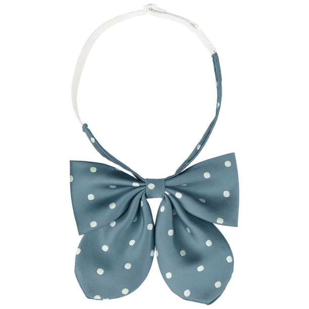 INSPIRE CHIC Corbatas preatadas con lunares para mujeres, tirantes ajustables para uniforme casual azul