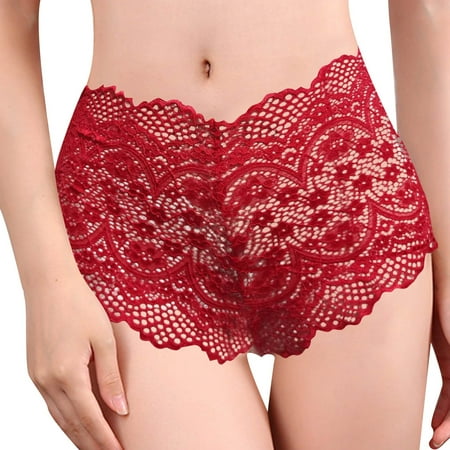 

BSDHBS Lingerie Women s Hollow Boxers Lace Waist Waist Breathable See Through Underwear Size XXL
