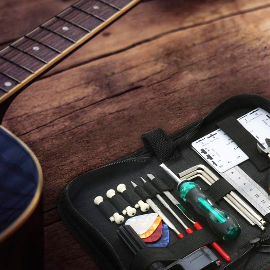 Yihuala Complete String Instrument Repair Set Includes Measurement Files Wrenches Perfect for Guitar Bass Banjo Maintenance