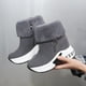 thumbnail image 4 of Botas de nieve para mujer, estilo coreano, de invierno, de gamuza, cortas, forradas con vellón, cálidas, ocultas, de algodón, con aumento de altura, 4 of 5