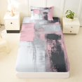 thumbnail image 3 of Homewish Pink Oil Painting Twin Sheets,Classic Abstract Geometric Bedding,3pcs,1 Fitted Sheet and 1 Pillowcase, 3 of 6