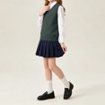 thumbnail image 6 of Jalioing Sweater Vest for Girls Boys Sleeveless V Neck Pullover Vest Kids Teen Plain School Uniform Sweater 5-17 Years, 6 of 8