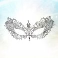 thumbnail image 2 of Metal Mask Iron Half Face Mask for Party Use 1Pcs Silver Ball Masks Rhinestone, 2 of 5