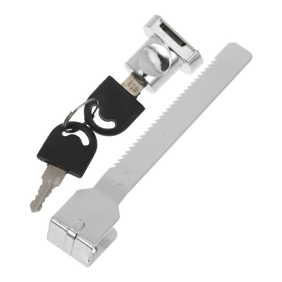 Beaupretty 1Set Sliding Glass Door Lock with Key Silver for Display Case Sturdy and Secure Cabinet Lock