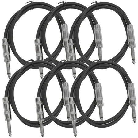Seismic Audio New 6 PACK Black 1/4