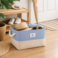 thumbnail image 5 of A*Homeist Medium Thick Linen Storage Bins Toy Storage Baskets with Handles,12.6x8.3x7.9”, 3pcs, 5 of 6