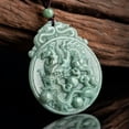 thumbnail image 6 of K-KED Natural Grade A Jade Jadeite Men Women Pendant Zodiac Round Dragon Phoenix Gift-Phoenix, 6 of 7