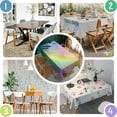 thumbnail image 5 of Rainbow Tie Dye Swirl Pattern Rectangle Tablecloth 60"x102",Waterproof Polyester Rectangle Table Cloth, Wipeable Spillproof Polyester Tablecloth for Dining, Camping, Indoor and Outdoor, 5 of 6