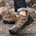 thumbnail image 6 of NOKIO Men's Hiking Shoes Wate𝗋proof Non-S𝗅ip Outdoor Sneakers Breathable Wide Width Sport Shoes Mid Top 𝖫a𝖼e Up Athlet𝗂c Shoes for Camping Climbing Backpacking Running for Back to College, 6 of 9