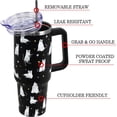 thumbnail image 4 of 40oz Halloween Tumbler with Lid & Straw - Black Cute Ghost Cat Design, Vacuum Insulated Stainless Steel, Leak Proof, Spooky Goth Gift for Women & Girls, 4 of 6