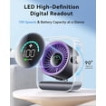 thumbnail image 5 of Wiher Table Fan Quiet, Rechargeable Desk Fan with Turbo Airflow, 100 Speeds, Digital Display, 90° Rotating, Small Battery Desktop Fans for Bedroom Home Office Travel, Purple, 5 of 9