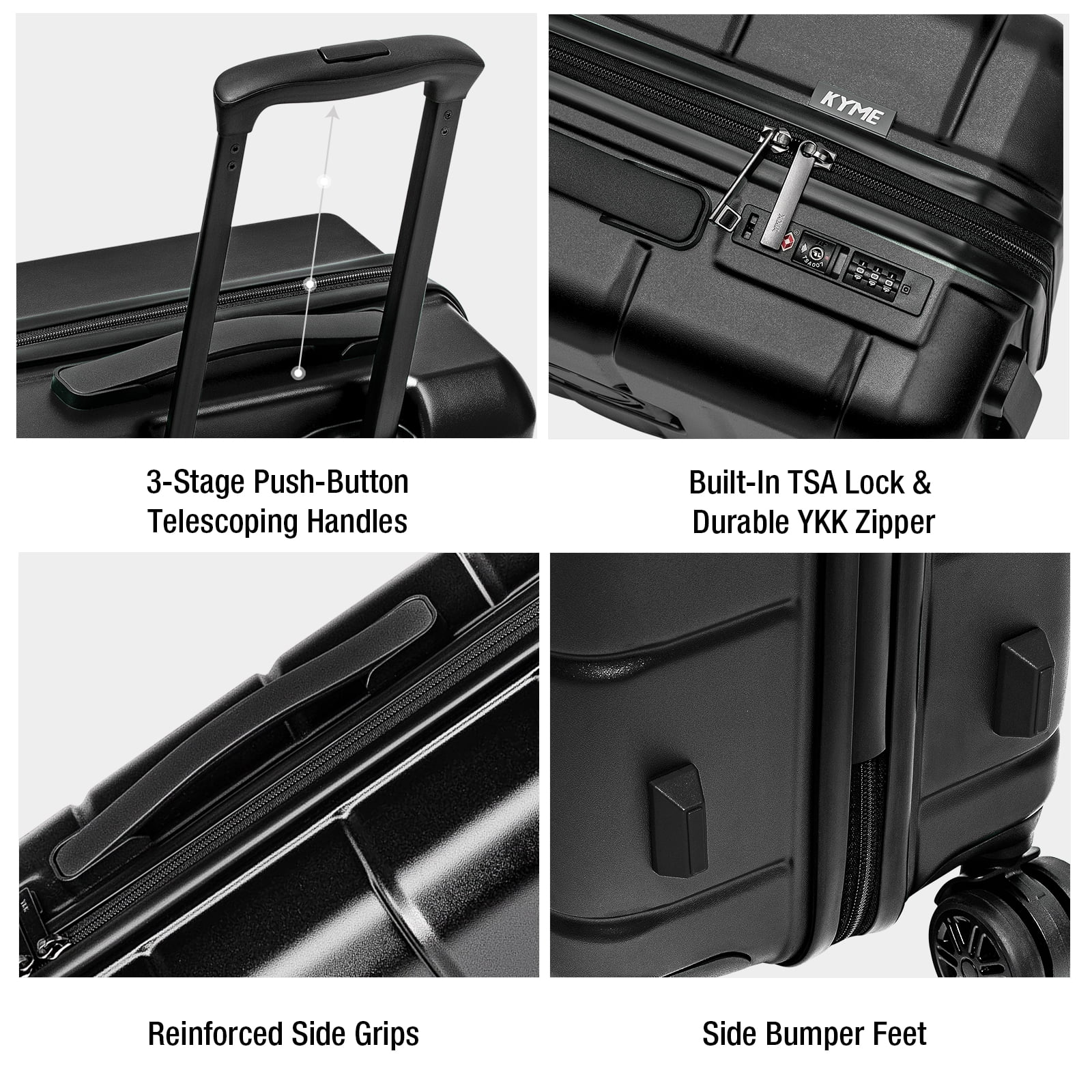 WEPLUS 3 Piece Hardside Carry On Luggage Sets TSA Lock Spinner Wheels 20"24"28" Suitcase with Cup Holder