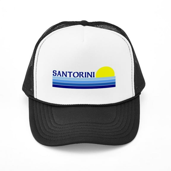 CafePress - Santorini, Greece - Adjustable Unisex Printed Trucker Hat with Mesh Back