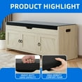 thumbnail image 4 of Dextrus Shoe Bench with Storage Cabinets, Entryway Storage Bench Shoe Rack Organizer Unit , Oak, 4 of 10