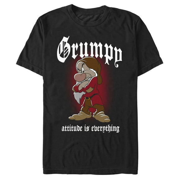 Men's Snow White and the Seven Dwarfs Grumpy Attitude is Everything  Graphic T-Shirt