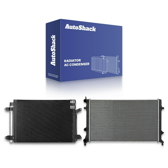 AutoShack Radiator Air Conditioning A/C Condenser | Replacement for 2011-2015 Volkswagen Jetta | 2-PC