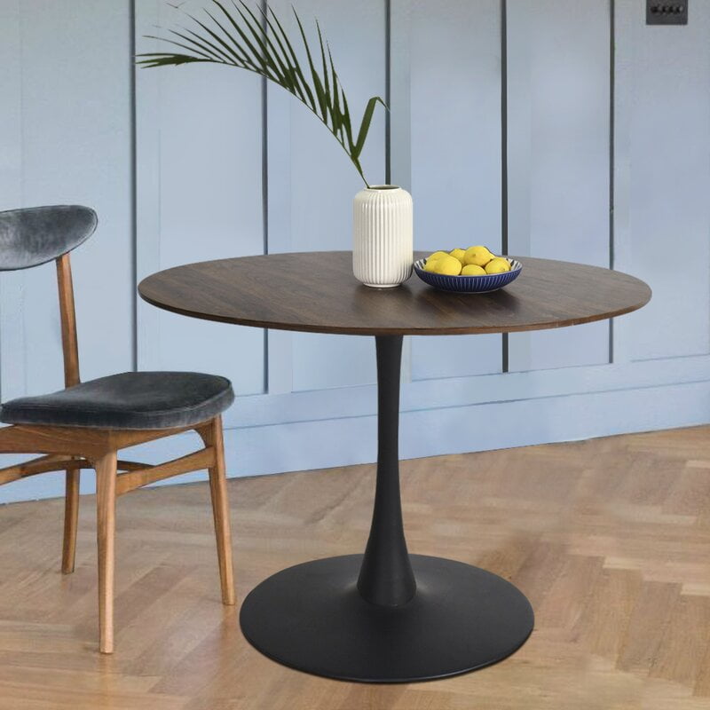 Harold 40 Walnut Tulip Dining Table Mid Century Modern Coffee Round Com Harold 40 Walnut Tulip Dining Table, 30 Inch Round Coffee Table Walnut