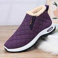 thumbnail image 6 of Viluyesy Womens Winter Booties, Warm Faux Fur Lined Slip On Soft Thick Sole Casual Comfortable Outdoor Snow Shoes Purple US6, 6 of 7