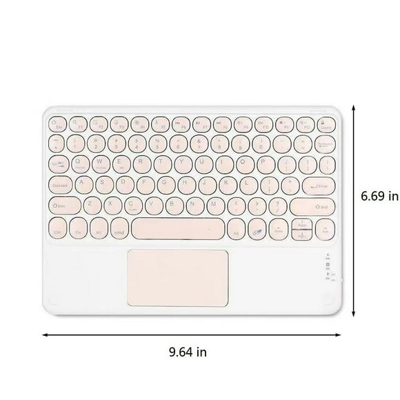 Wireless Keyboards for Computers Bluetooth Keyboard Round Cap Keyboard Portable Mini Bt Wireless Keyboard with Touchpad for Android Windows Pc Tablet