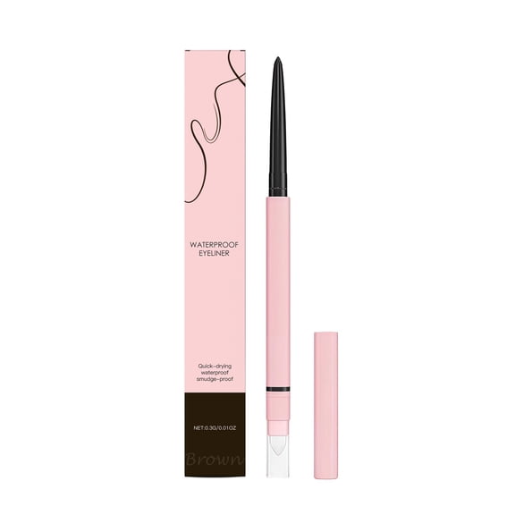 2-in-1 Waterproof Eyeliner,Eyeliner Pencil with Built-in Smudger Brush,Long-Lasting Finish Fine Brush Tip for Precise Lines, Smudge-Proof & Transfer-Resistant