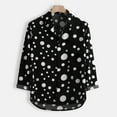 thumbnail image 2 of TIHLMK T-Shirts Blouse Men's Fashion Loose Casual Long-sleeved Polka Dot Printed Shirt Top Blouse Black, 2 of 9