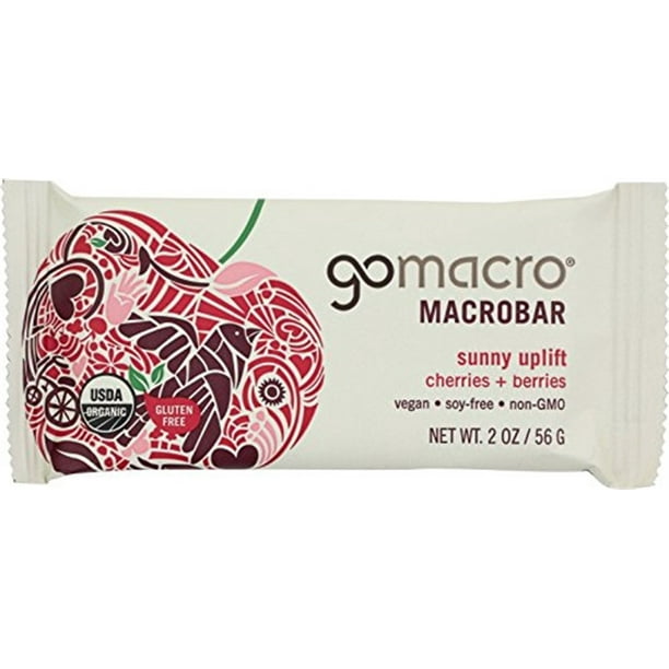 Go Macro Macrobar, Sunny Uplift Cherries And Berries, 2 Oz, 12 Ct