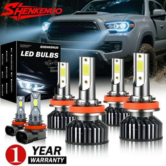 For Toyota Tacoma 2016-2023 Headlights H9 LED High Beam and H11 Low Beam  H11 Fog light Bulbs,6pc