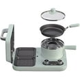 thumbnail image 1 of Bear All-in-1 Breakfast Station with Sandwich/Bread/Egg/Waffle/Hamburger Maker, Soup/Milk/Congee Boiler - Green, 1 of 6
