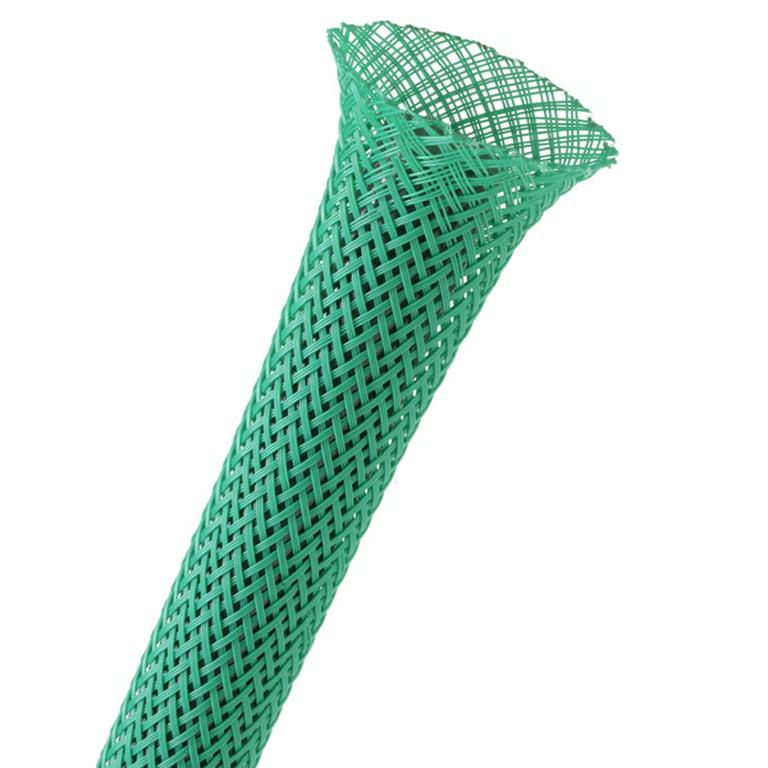 1/4 PET Expandable Braided Sleeving - Color: Green - Length: 25FT