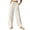 Beige, variant on Plus Size Womens Pants Straight Leg Palazzo Casual Elastic Waist Drawstring Lounge Trousers with Pockets
